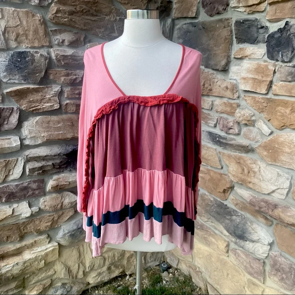 MEADOW RUE Anthro Colorblock Top - Picture 5 of 14
